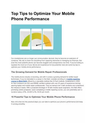 Top Tips to Optimize Your Mobile Phone Performance (1)