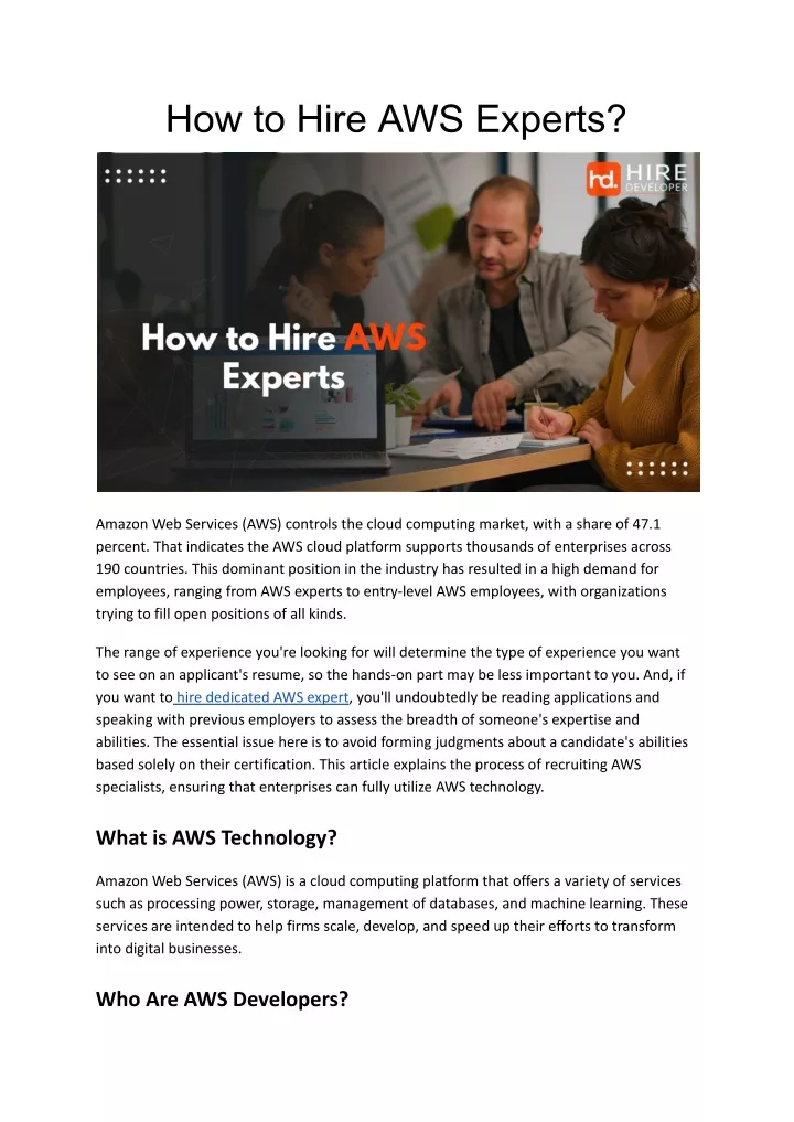 how to hire aws experts