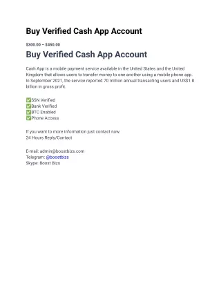 Buy Verified Cash App Account