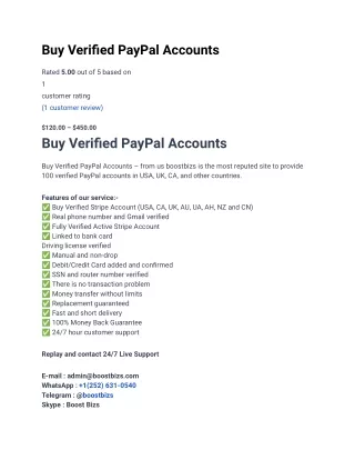 Buy Verified PayPal Accounts