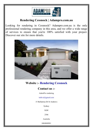 rendering cessnock adampro com au
