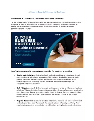 A Guide to Essential Commercial Contracts