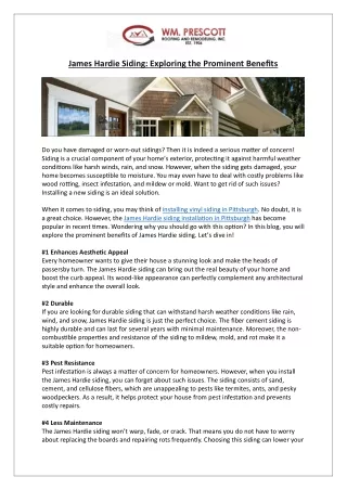 James Hardie Siding: Exploring the Prominent Benefits