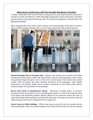 Flap Barrier Turnstiles | Enhance Security & Manage Crowds | Axle
