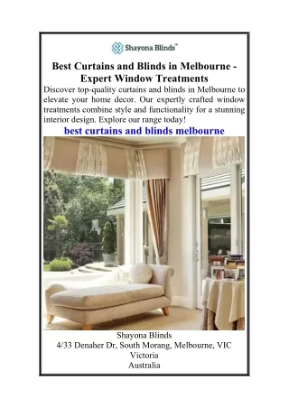 Best Curtains and Blinds in Melbourne  Expert Window Treatments