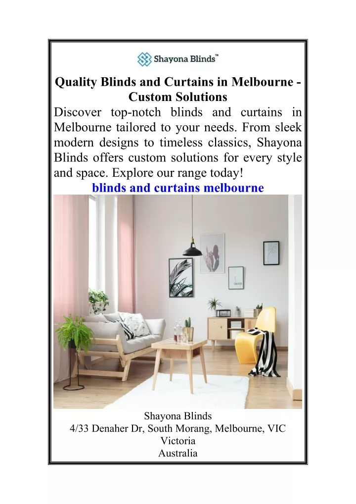 quality blinds and curtains in melbourne custom