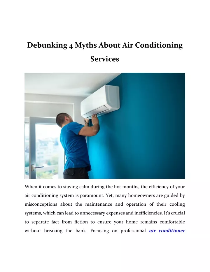 debunking 4 myths about air conditioning