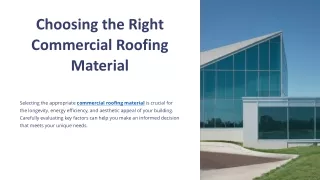 Choosing the Right Commercial Roofing Material