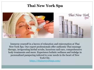 Thai New York Spa