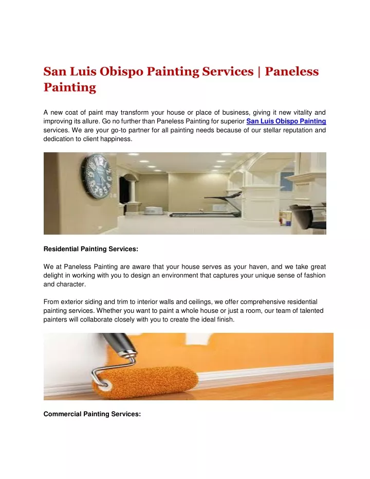 san luis obispo painting services paneless