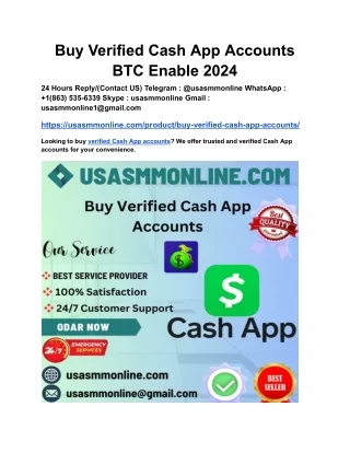 Buy Verified Cash App Accounts BTC Enable 2024