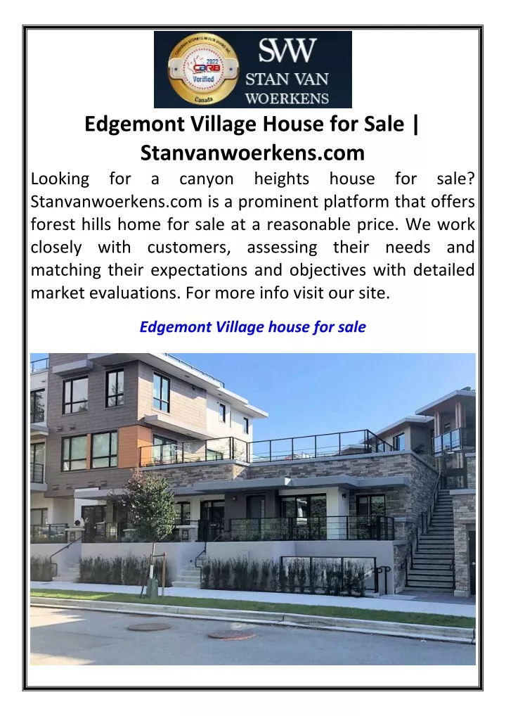 edgemont village house for sale stanvanwoerkens