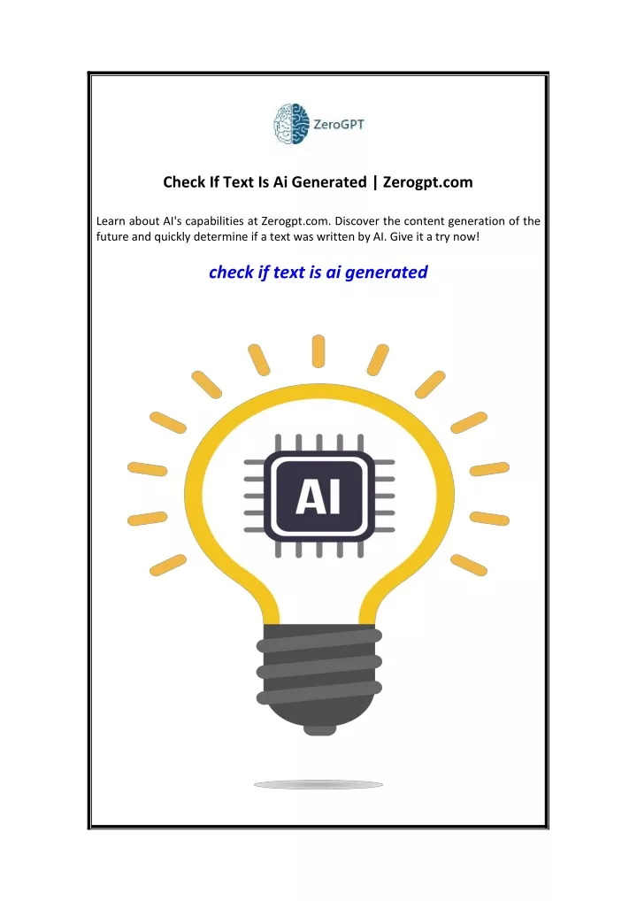 check if text is ai generated zerogpt com