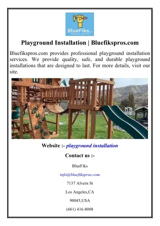 playground installation bluefikspros com