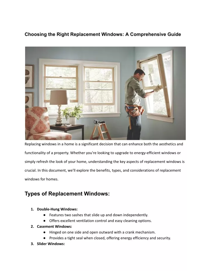 choosing the right replacement windows