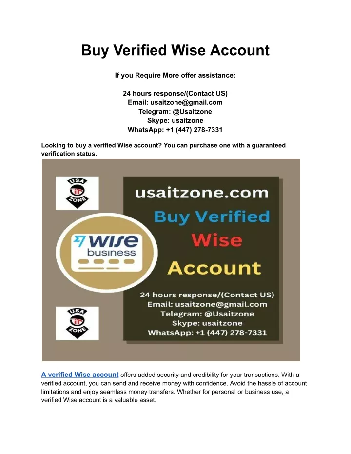 buy verified wise account