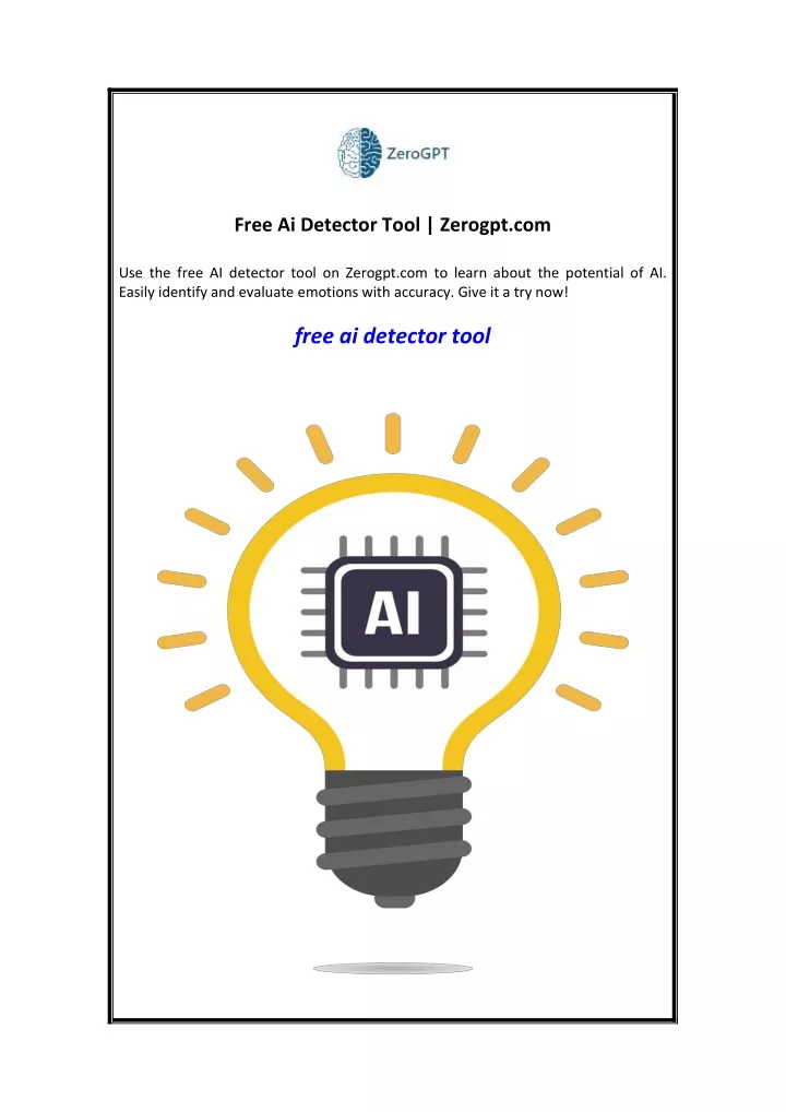 free ai detector tool zerogpt com