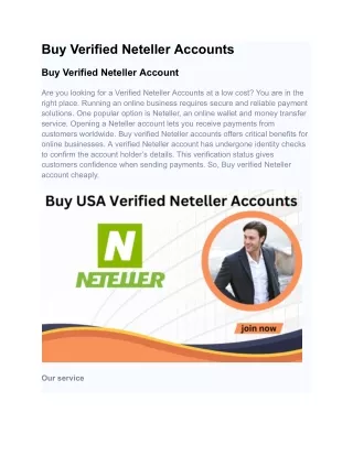 Buy Verified Neteller Accounts - 100% Genuine & Activated