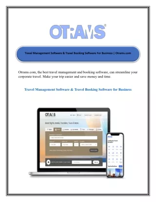 Travel Management Software & Travel Booking Software For Business Otrams.com