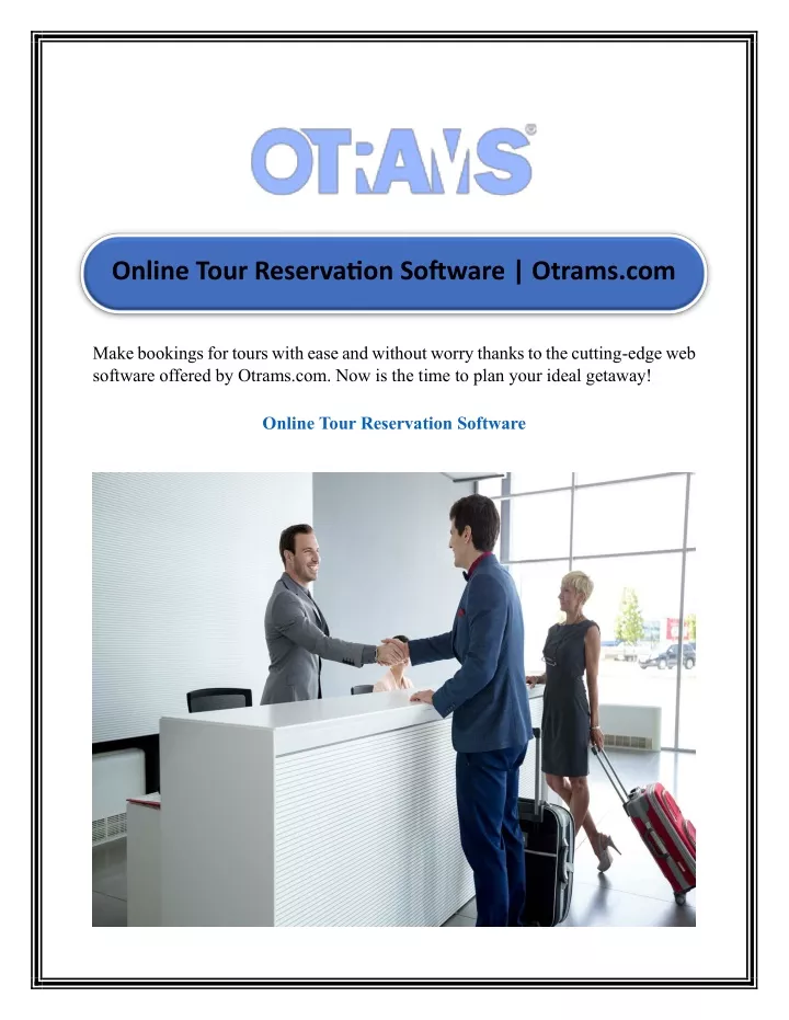 online tour reservation software otrams com