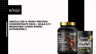 Awiclo 100 % Whey Protein Concentrate (1Kg)   BCAA 2:1:1 Branched-Chain Amino Ac