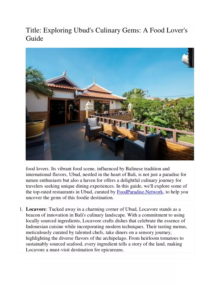 title exploring ubud s culinary gems a food lover