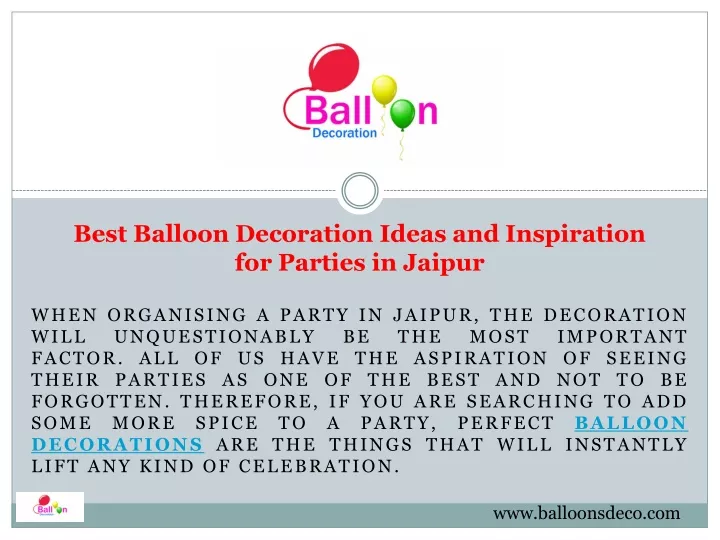 best balloon decoration ideas and inspiration for parties in jaipur