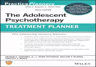 [READ DOWNLOAD]  The Adolescent Psychotherapy Treatment Planner (