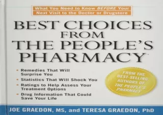 ⭐ DOWNLOAD/PDF ⚡ Best Choices from the People's Pharmacy : What Y