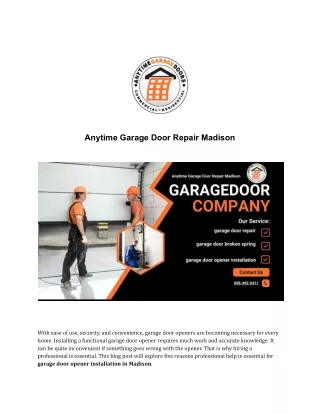 Garage Door Opener Installation in Madison _ Why Professional Help is Essential (1)