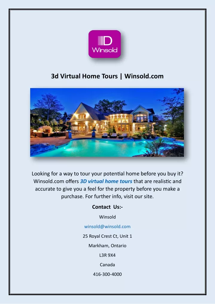 3d virtual home tours winsold com