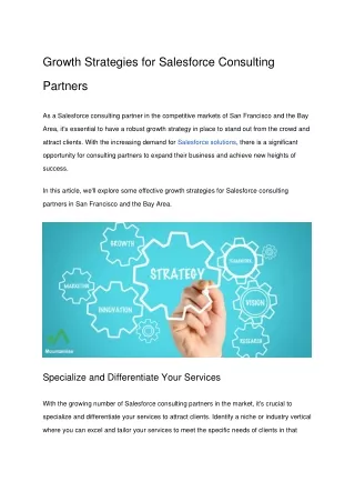 Growth Strategies for Salesforce Consulting Partners