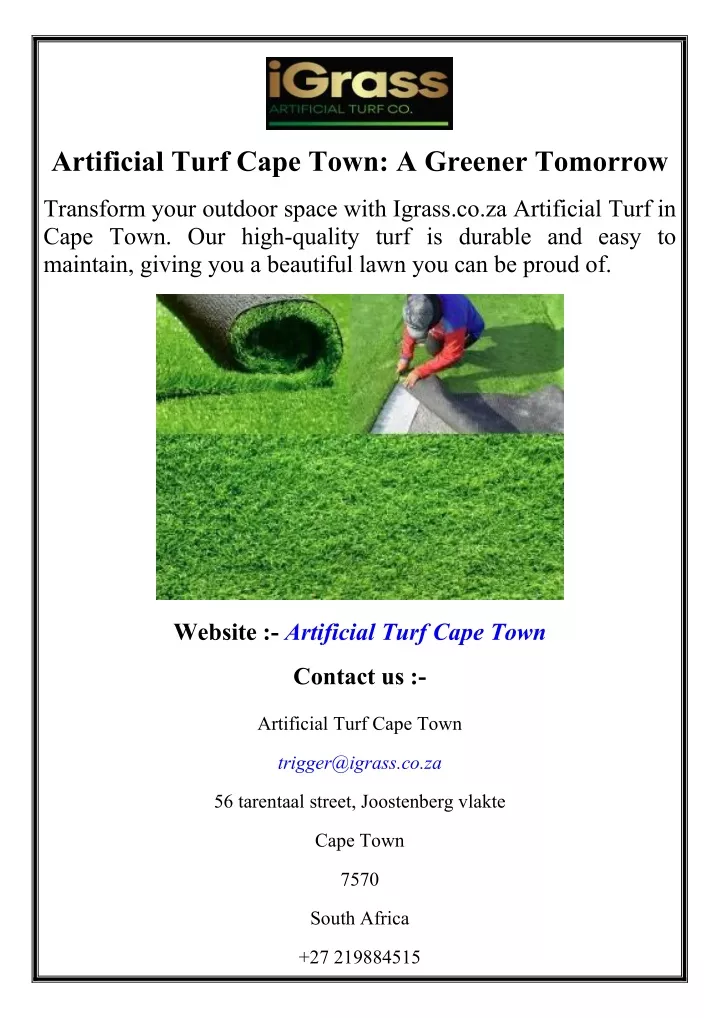 artificial turf cape town a greener tomorrow