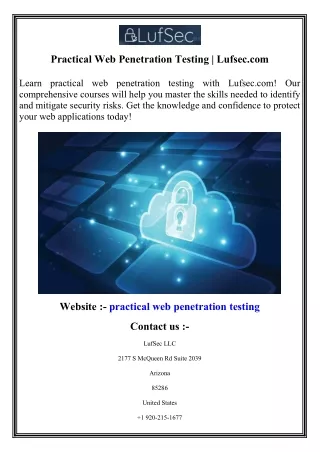 practical web penetration testing lufsec com