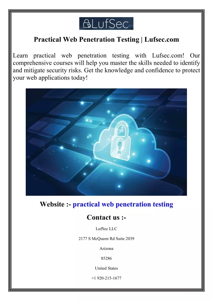 practical web penetration testing lufsec com