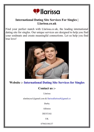 International Dating Site Services For Singles   Llarissa.co.uk