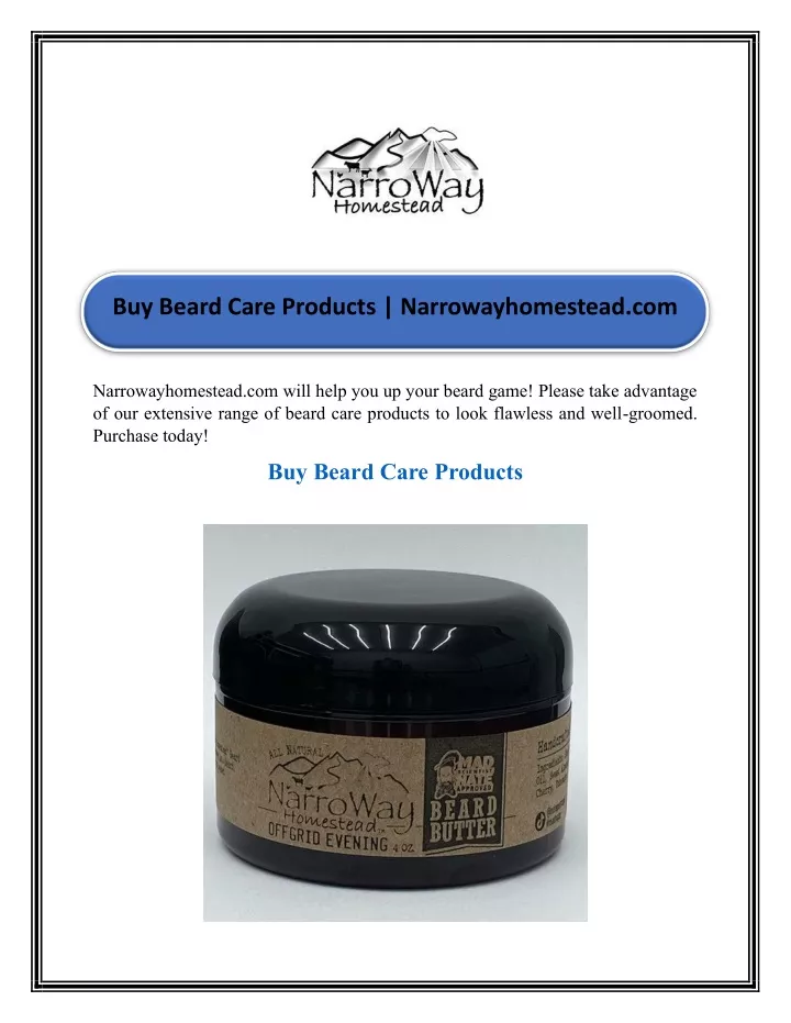 buy beard care products narrowayhomestead com