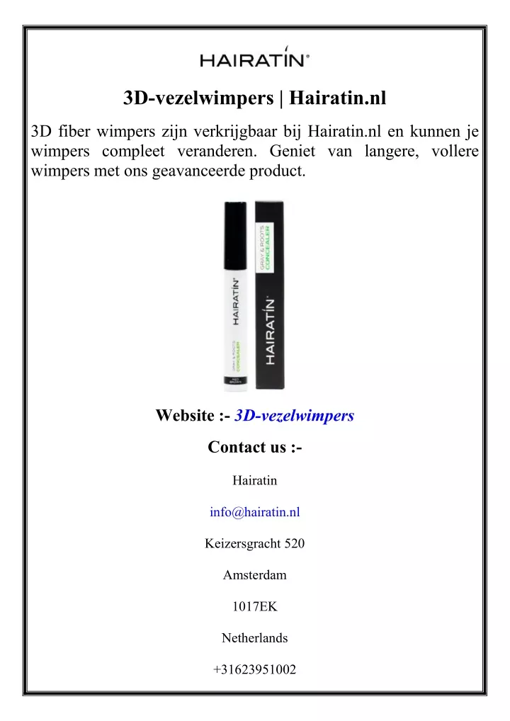 3d vezelwimpers hairatin nl