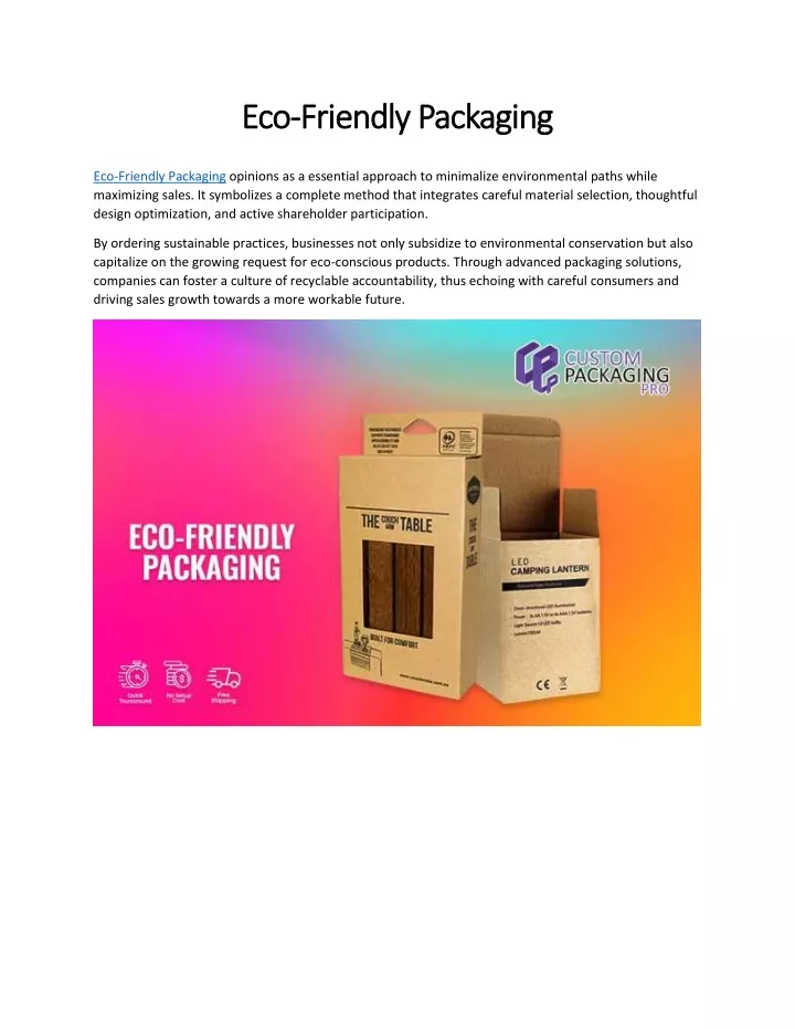 eco eco friendly packaging friendly packaging