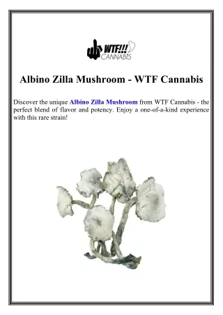 Albino Zilla Mushroom  WTF Cannabis