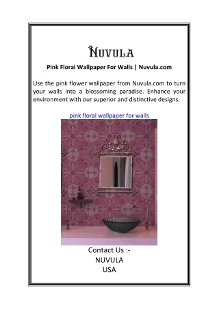 Pink Floral Wallpaper For Walls   Nuvula.com