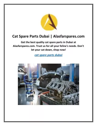 Cat Spare Parts Dubai | Alasfarspares.com