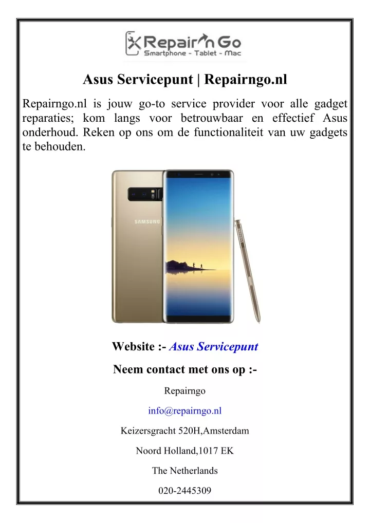 asus servicepunt repairngo nl