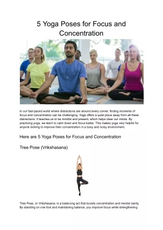 5  Yoga Poses for Focus and Concentration