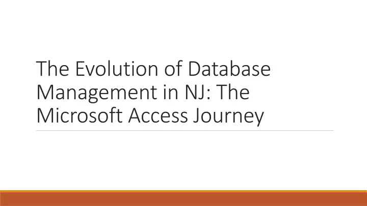 the evolution of database management