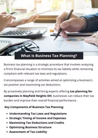 What Is Business Tax Planning?