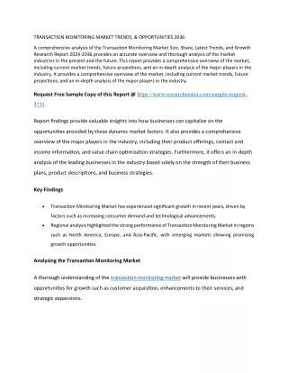 TRANSACTION MONITORING MARKET