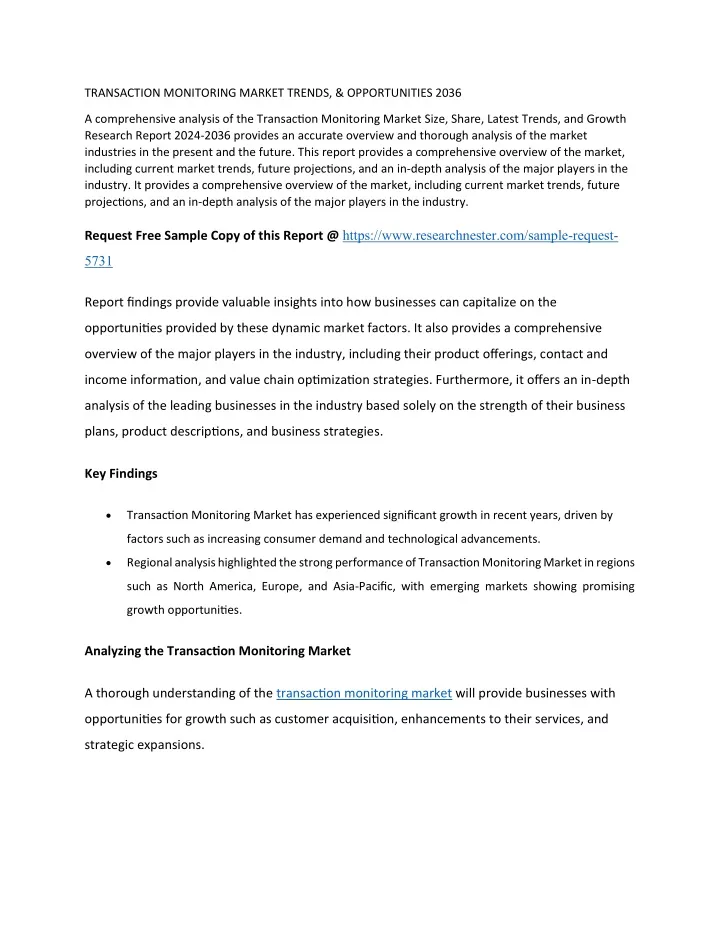 transaction monitoring market trends