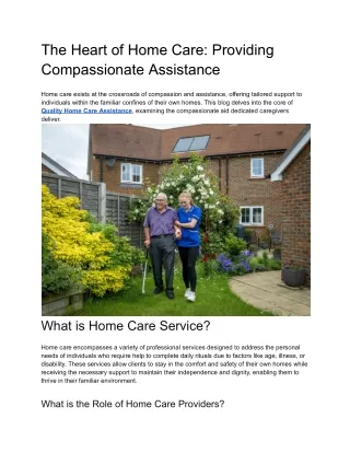 The Heart of Home Care_ Providing Compassionate Assistance