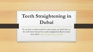 Teeth Straightening in Dubai